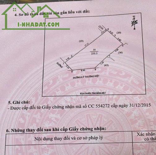 Bán lô góc 235m2 mặt đường Lý Thường Kiệt kéo dài, P. Hưng Bình