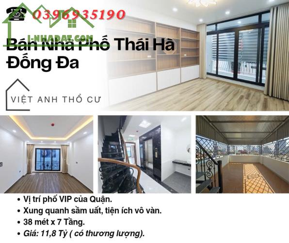 Bán nhà Phố Thái Hà, Nhà Mới Tinh, Ngõ Nông Gần Ô Tô, 38mx7T, Giá: 11.8 Tỷ, Lh: