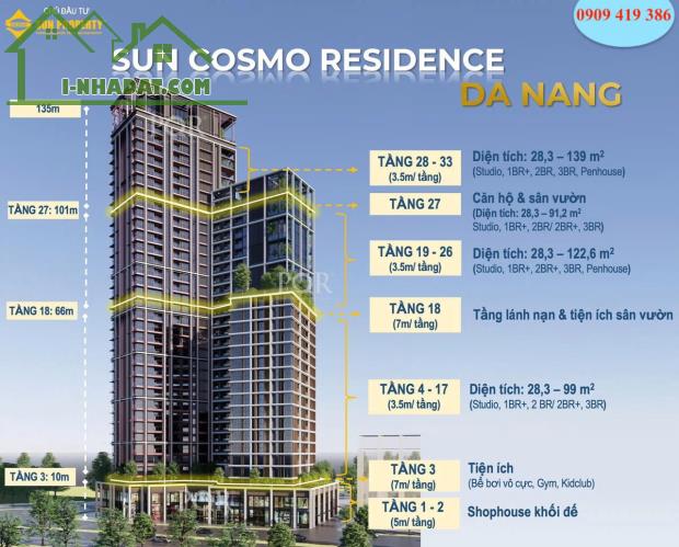 Sun Cosmo - Căn 3PN, 99.1m2 view thành phố, biển đẹp nhất dự kiến bàn giao T6/2025 - 4