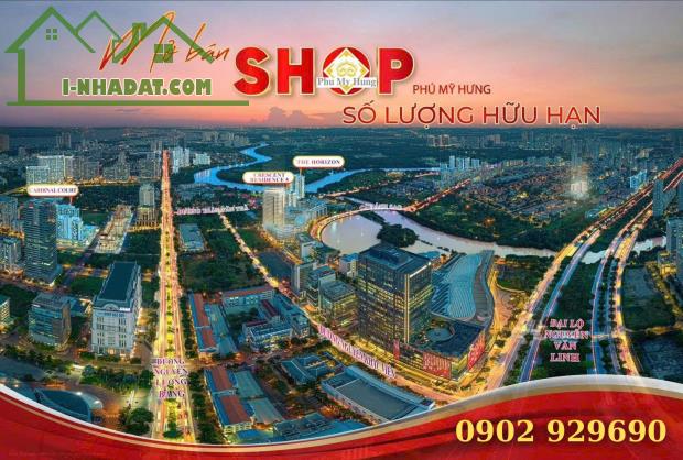 Chủ Đầu Tư Phú Mỹ Hưng mở bán shophouse Khu Hồ Bán Nguyệt Phú Mỹ Hưng, căn góc đẹp, thoáng