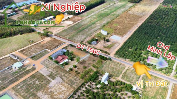 Full 2sổ hồng thổ cư (10x50=500m2) 480tr QL14 vô nhưạ 22m sát trường 123 chợ Đại Phú, 3KCN - 1