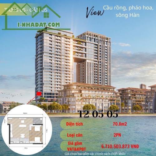 Căn hộ 2PN View Sông Hàn Sun Ponte vốn đầu tư 2tỷ sở hữu ngay hôm nay