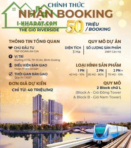 Chính thức nhận Booking The Gió Riverside của An Gia Group, ưu đãi chọn căn đẹp giá tốt,