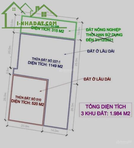 200 tỷ có thương lượng nhẹ đất 1984m2 với 2 mặt tiền lớn, hạ tầng hoàn chỉnh, khu dân cư - 1