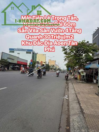 Mặt tiền KD Lê Trọng Tấn, 1.200m2 (25x50m Vuông Đẹp) gồm Vila Sân Vườn 5Tầng Đa Công Năng