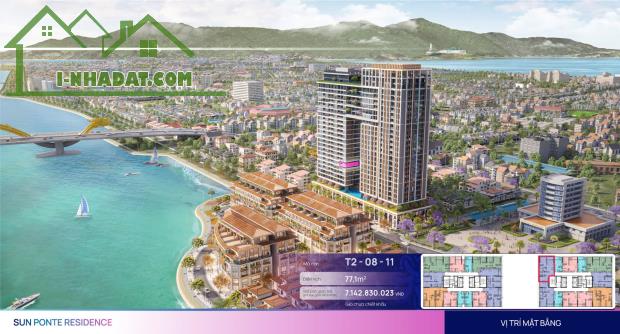 BÁN CĂN HỘ GÓC 2PN SUN PONTE – VIEW SÔNG HÀN – CHIẾT KHẤU 11,5%