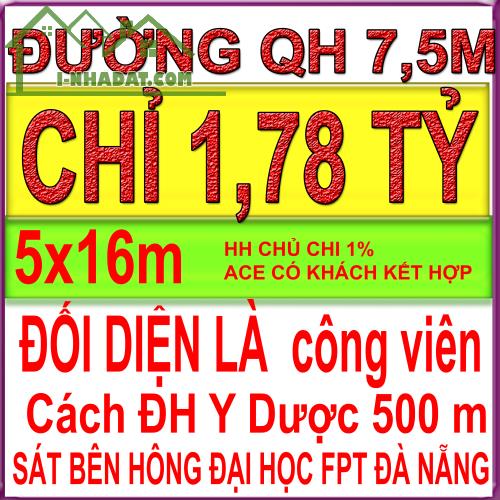 💥 CHỈ 1.78 tỷ sở hữu ngay (5x16m) 💥 SÁT ĐẠI HỌC FPT ĐÀ NẴNG - 1