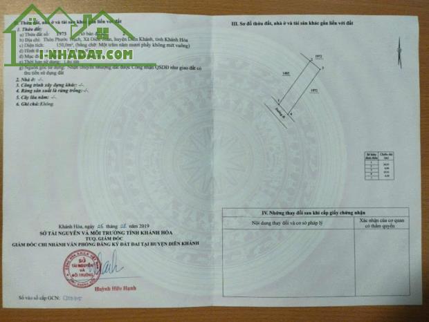 Chủ nợ không trả nổi cần bán thanh lý lô đất ở nông thôn tại Diên Toàn, Diên Khánh - 2