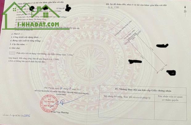 Bán đất mặt đường Vĩnh Cát - Lê Chân, 66m, đường 10m, Giá 4.1 tỉ - 3