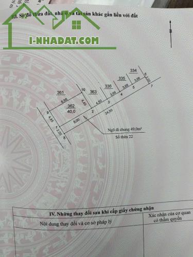 Thôn 3 Vạn Phúc - Thanh Trì. DT: 40m đất, MT: 4.45m ngõ 2.6m, Gần đường ô ô, Chợ VP - 1