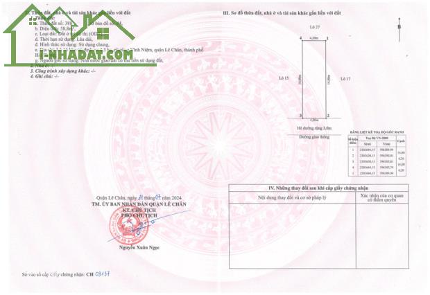 CẦN Bán đất lô 16 Khu TĐC 4.3ha, phường Vĩnh Niệm, Lê Chân, Hải Phòng