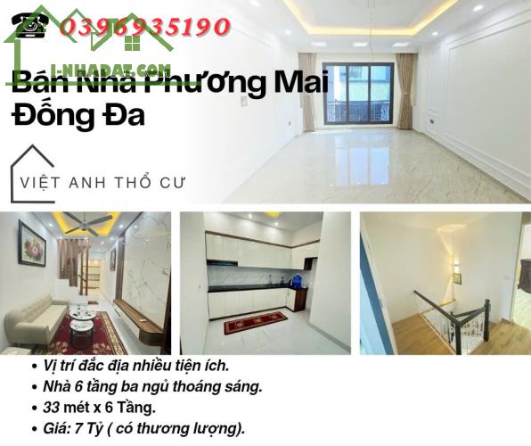 Bán nhà Phố Phương Mai_Khu Dân Trí Cao_Ba Gác Đỗ  Cửa_33mx6T_Giá: 7 Tỷ_Lh: 0396935190.