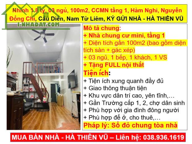 Nhỉnh 1.8 tỷ, 03 ngủ, 100m2, CCMN tầng 1, Hàm Nghi, Nguyễn Đổng Chi, Cầu Diễn, Nam Từ Liêm - 5