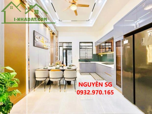 4 TẦNG FULL NỘI THẤT, DT 60 M2 (4 X 15), 2 MẶT HẺM TRƯỚC SAU, LÊ VĂN THỌ, GẦN CV LÀNG HOA. - 4