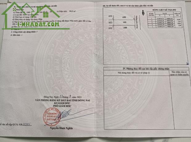 Chính chủ cần bán lô đất xã Thạnh Phú - Huyện Vĩnh Cửu - Đồng Nai