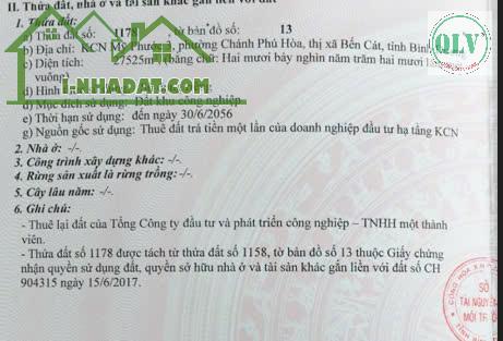 Bán Đất Diện Tích 14 Ha Tại KCN Mỹ Phước 3, Bến Cát, Bình Dương - 1