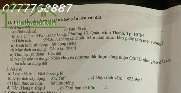 Bán 655m2  MT Nơ Trang Long, Quận Bình Thạnh, VT siêu đẹp xây tòa nhà - 2