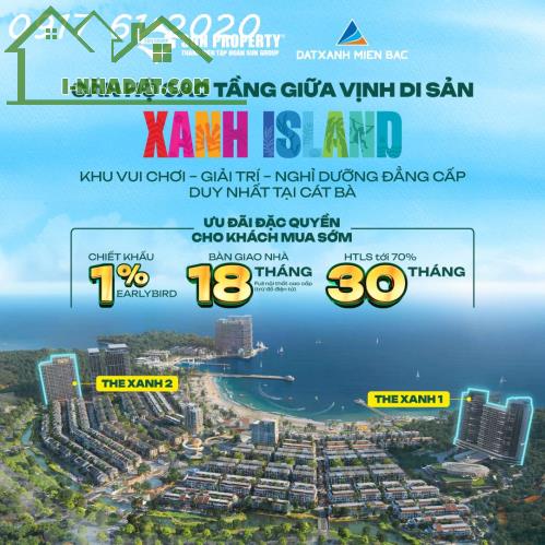 🔥 💥SUẤT ĐẦU TƯ CHỈ TỪ 600 TRIỆU, SỞ HỮU NGAY CĂN HỘ VIEW VỊNH DI SẢN CÁT BÀ - XANH - 1