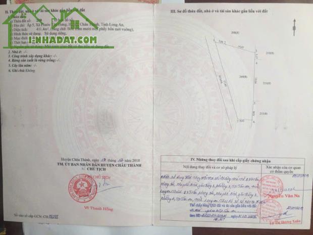 Chính Chủ Bán Lô Đất Full Thổ Cư Tại Xã Phước Tân Hưng, Huyện Châu Thành, Tỉnh Long An.