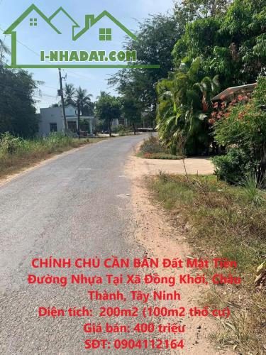 CHÍNH CHỦ CẦN BÁN Đất Mặt Tiền Đường Nhựa Tại Xã Đồng Khởi, Châu Thành, Tây Ninh - 2