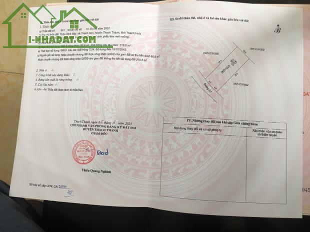 Bán đất phân lô thôn Bình Sậy, xã Thạch Sơn, huyện Thạch Thành, Thanh Hóa. 280m2 ~ 285tr - 3