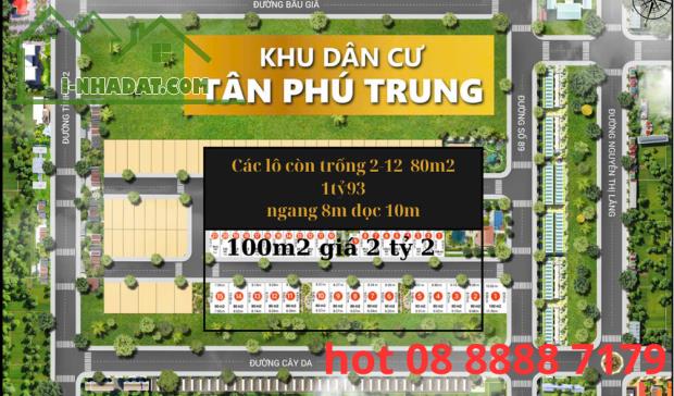 Chủ cần bán 90 lô đất khu dân cư Tân Phú Trung mặt tiền 10m 1tỷ950 bao công chứng