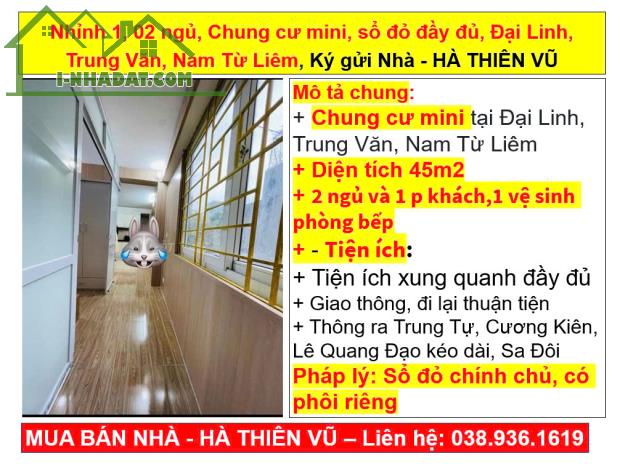 Nhỉnh 1, 02 ngủ, Chung cư mini, sổ đỏ đầy đủ, Đại Linh, Trung Văn, Nam Từ Liêm, Ký gửi Nhà - 4