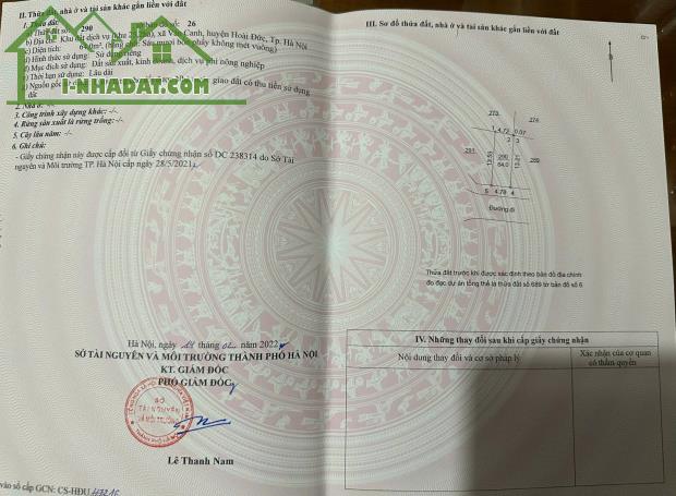 Bán Đất Vân Canh Hoài Đức, 64m2 Mặt đường 11m trục kinh doanh khu phân lô ôtô chạy quanh.