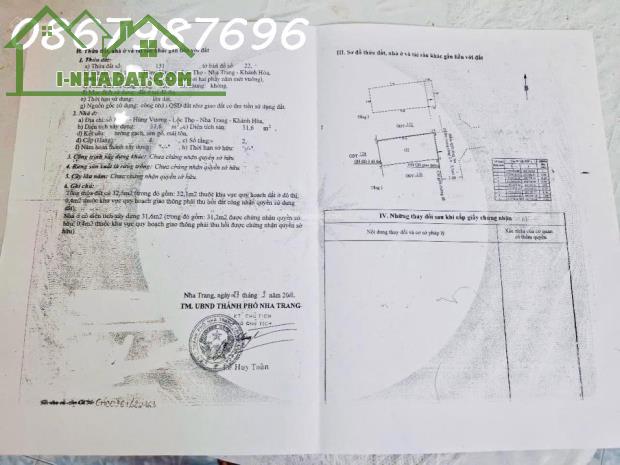 Bán nhà Hùng Vương - Lộc Thọ - TP Nha Trang. Giá rẻ - 3