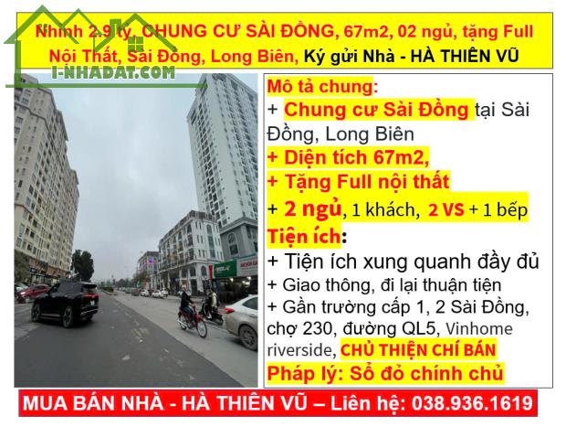 Nhỉnh 2.9 tỷ, CHUNG CƯ SÀI ĐỒNG, 67m2, 02 ngủ, tặng Full Nội Thất, Sài Đồng, Long Biên - 5