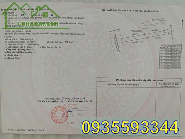 ♥️Bán đất có nhà 3 tầng vị trí đẹp tại số 3C+3E Quân Trần, TP.Nha Trang, 330tr/m2
