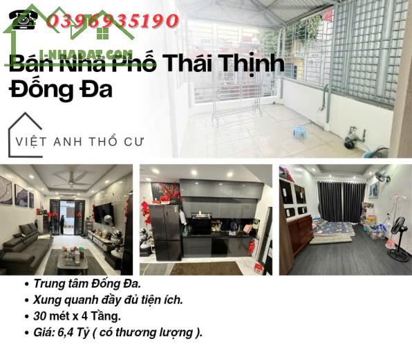 Bán nhà phố Thái Thịnh_Ngõ Hơn 3 Mét_Full Nội Thất_30mx4T_Giá: 6.4 Tỷ, Lh: 0396935190.