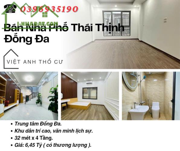 Bán nhà phố Thái Thịnh_Lô Góc Ba Thoáng_Khu Dân Trí Cao_32mx4T_Giá: 6.45 Tỷ_Lh: 0396935190