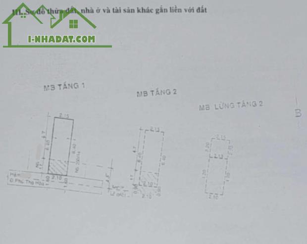 17m2 hẻm thông Phú Thọ Hòa 3 tầng 2 tỷ 2PN 3WC - 1