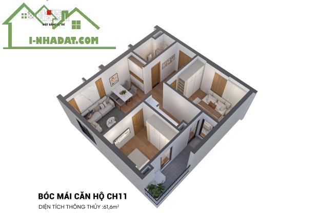 Bán căn chung cư Thiên Ân Central 2 phòng ngủ đường Hùng Vương TP BG gần Diamond Paragon - 2