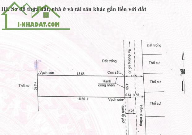 Bán lô đất đường số 38 Phường Hiệp Bình Chánh - TP Thủ Đức