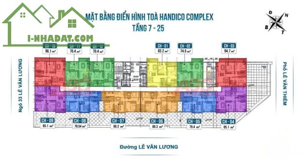 ƯU ĐÃI 2 SUẤT NGOẠI GIAO TẦNG 12-17 TÒA HANDICO COMPLEX 33 LÊ VĂN LƯƠNG - 2