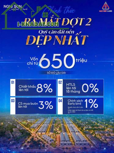 BÁN ĐẤT NỀN SỔ ĐỎ LÂU DÀI NGHI SƠN CENTRAL PARK CHỈ VỚI 650 TRIỆU - 1
