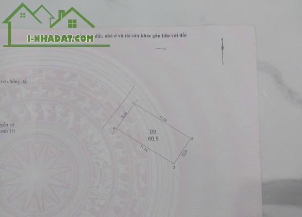 LÔ ĐẤT ĐẸP-HUỲNH CUNG TAM HIỆP  DT 61M MT 5.3M Ô TÔ LÙI CỬA - CÁCH ĐƯỜNG LƠN 20M - 2