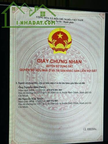 CHÍNH CHỦ BÁN 4 LÔ ĐẤT MẶT TIỀN SHR TRUNG TÂM VĨNH LỘC B-BÌNH CHÁNH - 1