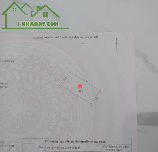 Chỉ 6,9 tỷ lô đất 61m2, Mặt tiền 5,3m, xây CCMN, nhà ở tại Tam Hiệp, Thanh Trì