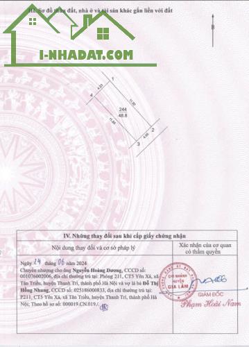 Bán Nhanh 48,8 m2 - MT 4m - Đất Xã Đa Tốn ( Gia Lâm - HÀ Nội) - ngõ Ô Tô - Ngay Trung tâm