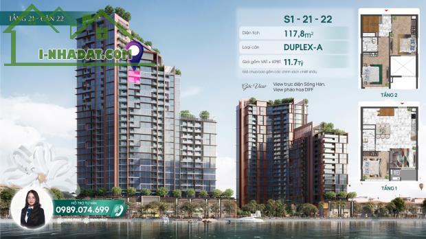 Căn hộ 3PN trực diện sông Hàn 100% không chắn view Sun Symphony Residence Đà Nẵng - 4