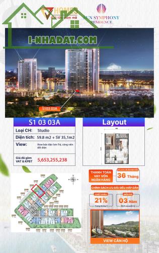 Bán Căn Hộ Studio Sân Vườn Giá Tốt Sun Symphony Residence