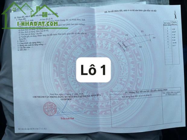 Bán đất phường Ninh Giang Ninh Hoà 187m2 full thổ 📞Liên hệ: 0868750144 - Lê Dân