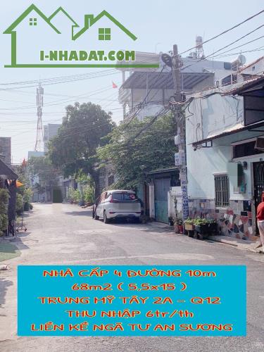 Nhà cấp 4 đường 10m , 68m2 ( 5,5x15 ) Trung Mỹ Tây 2A Q12, thu nhập 6tr/th , 5 tỷ nhỉnh - 1