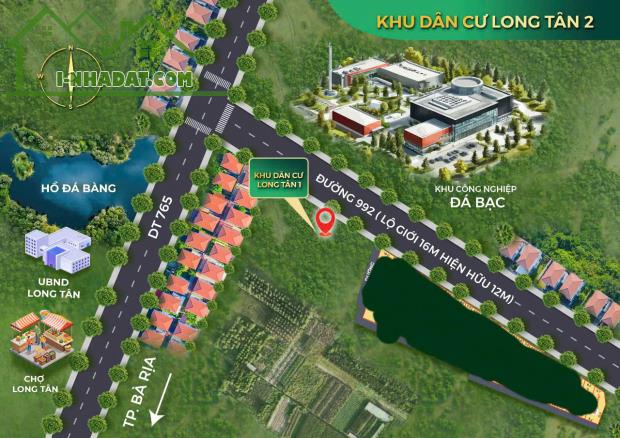 Bán rẻ 113 m2 Đất mặt tiền 12m KCN Đá Bạc tại xã Long Tân, huyện Đất Đỏ, tỉnh BRVT có - 2