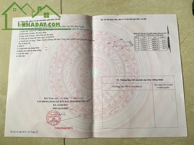 BÁN GẤP 1.236M² ĐẤT MẶT TIỀN SUỐI TỨ, THẮNG HẢI, HÀM TÂN, BÌNH THUẬN - 2