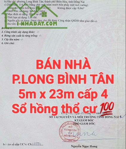 BÁN RẺ NHÀ ĐẤT LONG BÌNH TÂN, SỔ HỒNG RIÊNG THỔ CƯ GẦN CHỢ, TRƯỜNG HỌC - 1