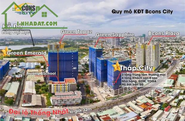 Bán nhanh 2PN2WC Bcons Plaza, 2PN đối nhau, view Đông Nam tầng trung, giá chỉ 1.750 BTP - 5